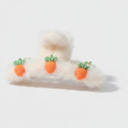 Fluffy White Hair Claw With Carrot Charms – hair accessories (view 1)
