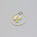 Pearl Beaded Charm Keychain - Cream Pearl