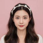 Pearl Bow Headband - Cream Pearl