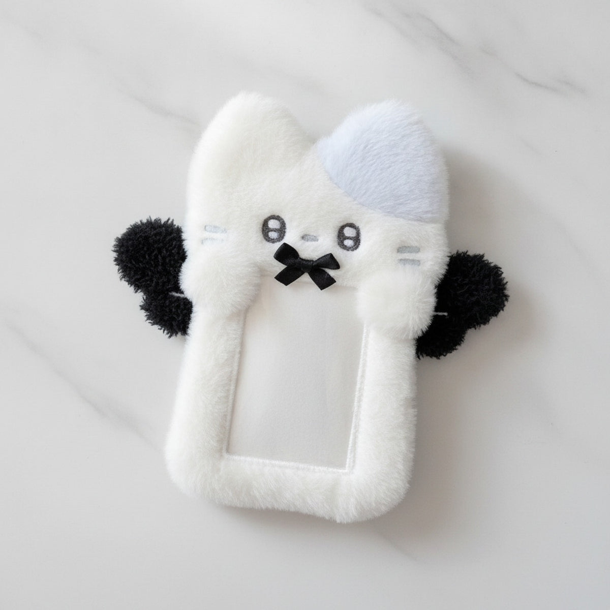 Fuzzy Cat Photo Frame Charm - White