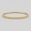 Gold Heart And Crystal Circle Bangle Bracelet – jewelry (view 1)