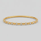 Gold Heart And Crystal Circle Bangle Bracelet – jewelry (view 1)