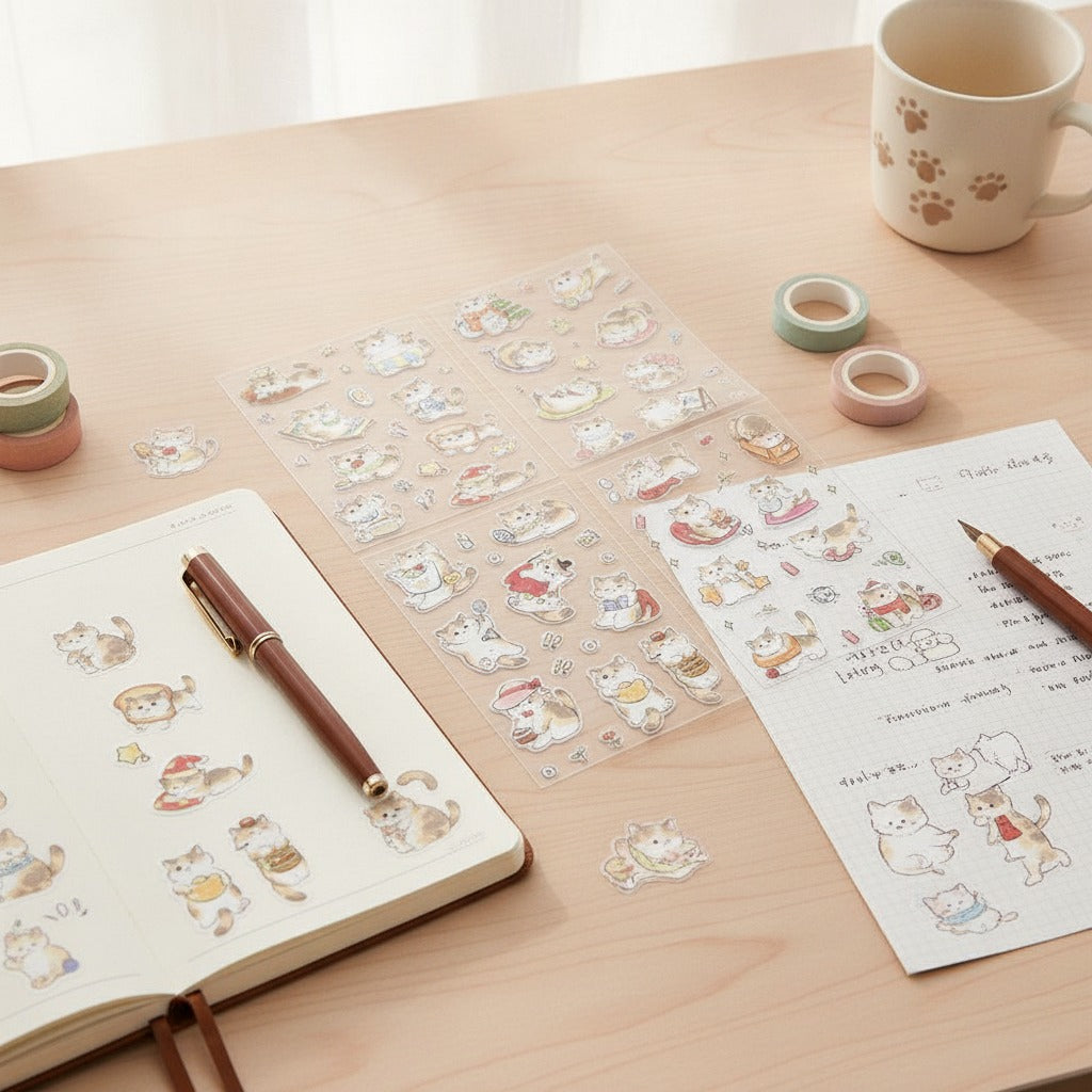 Black Cat Sticker Sheet Set - Golden Vibes