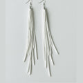 Fringe Tassel Dangle Earrings - White