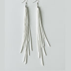 Fringe Tassel Dangle Earrings - White