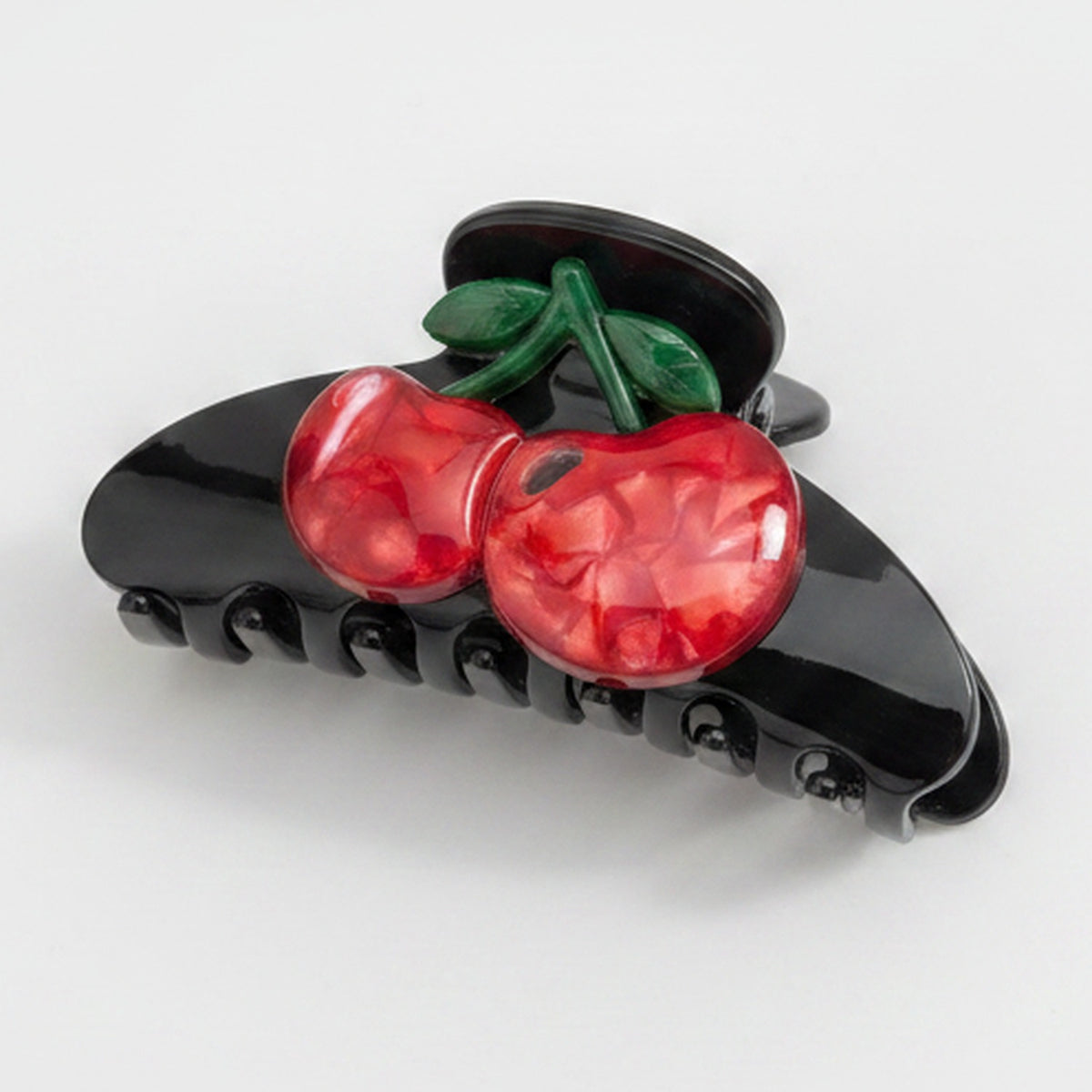 Cherry Dual Claw Hair Clip - Cherry Red