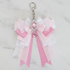 Layered Ribbon Bow Bag Charm - Soft Pink