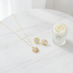 Heart Crystal Charm Set - Gold Crystal