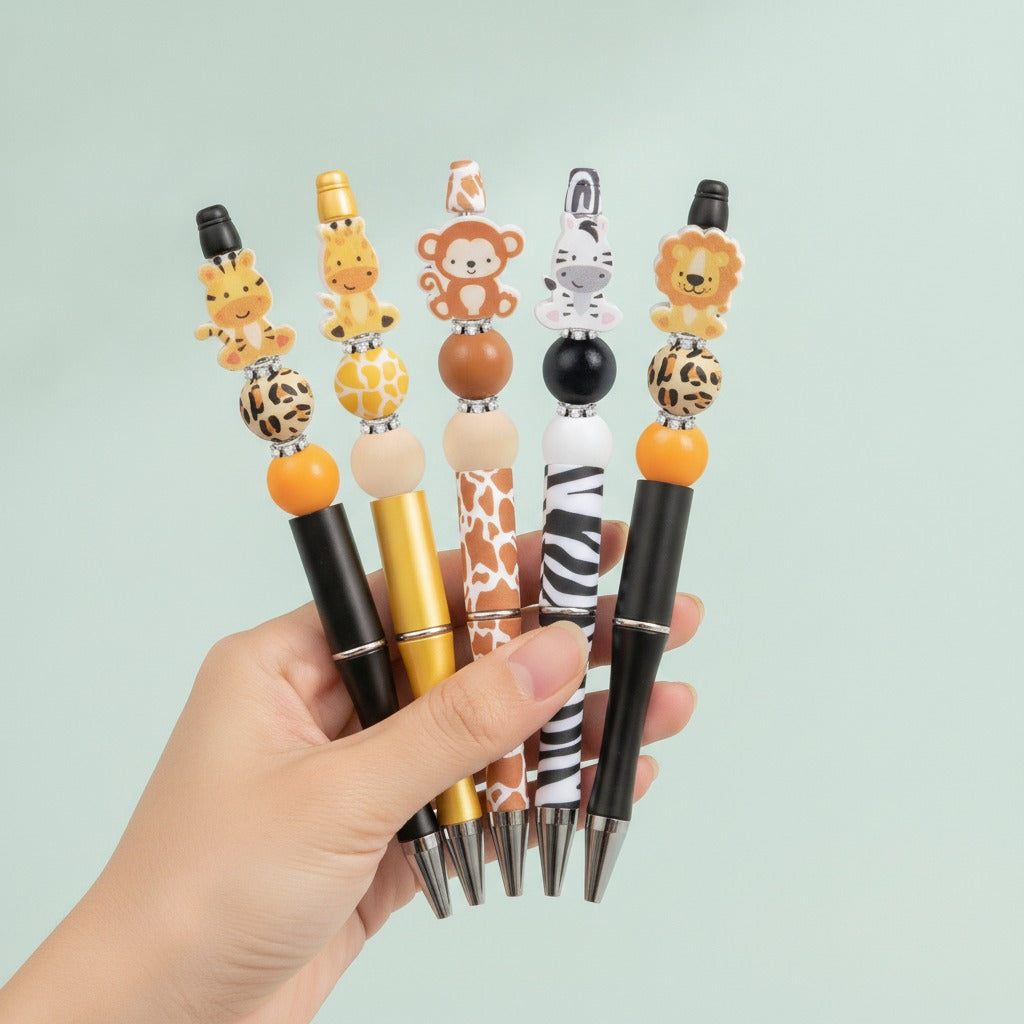 Animal Charm Beaded Pen Set - Multi