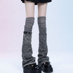 Slouchy Knee-High Socks - Gray