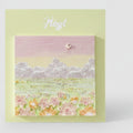 Pastel Floral Field Greeting Card With Pearl – stationery (view 1)