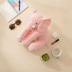 Adorable Pink Sitting Elephant Plush Pink