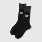 Black Ribbed Crew Socks – apparel accessories (view 1)