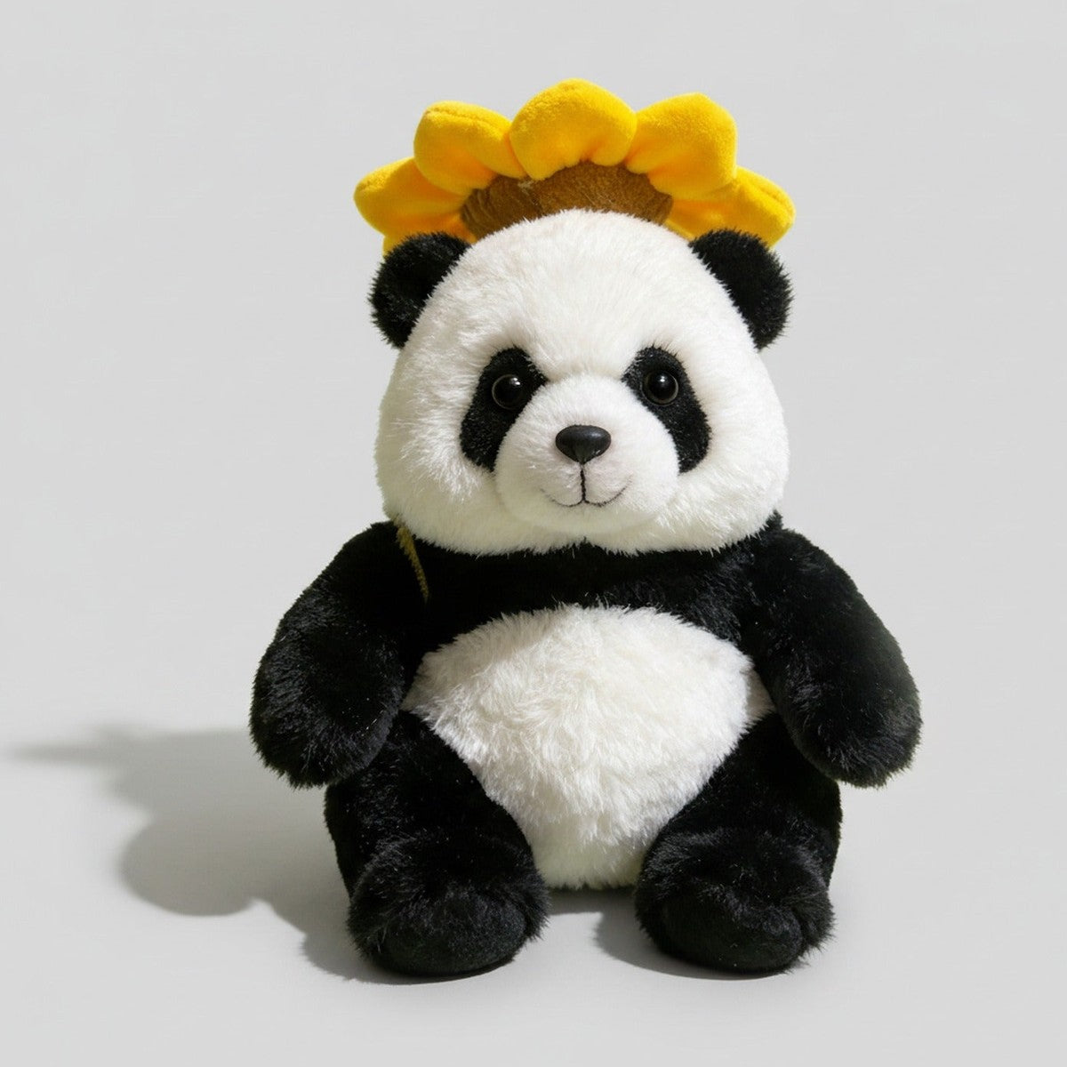 Adorable Black & White Panda Plush Toy With Golden Flower Crown – novelty & toys (view 1)