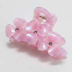 Flower Beaded Resin Hair Claw - Rainbow Purple 9.1cm – hair accessories (view 1)