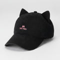 Cat Ear Baseball Cap - Black – apparel accessories (view 1)