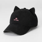 Cat Ear Baseball Cap - Black – apparel accessories (view 1)