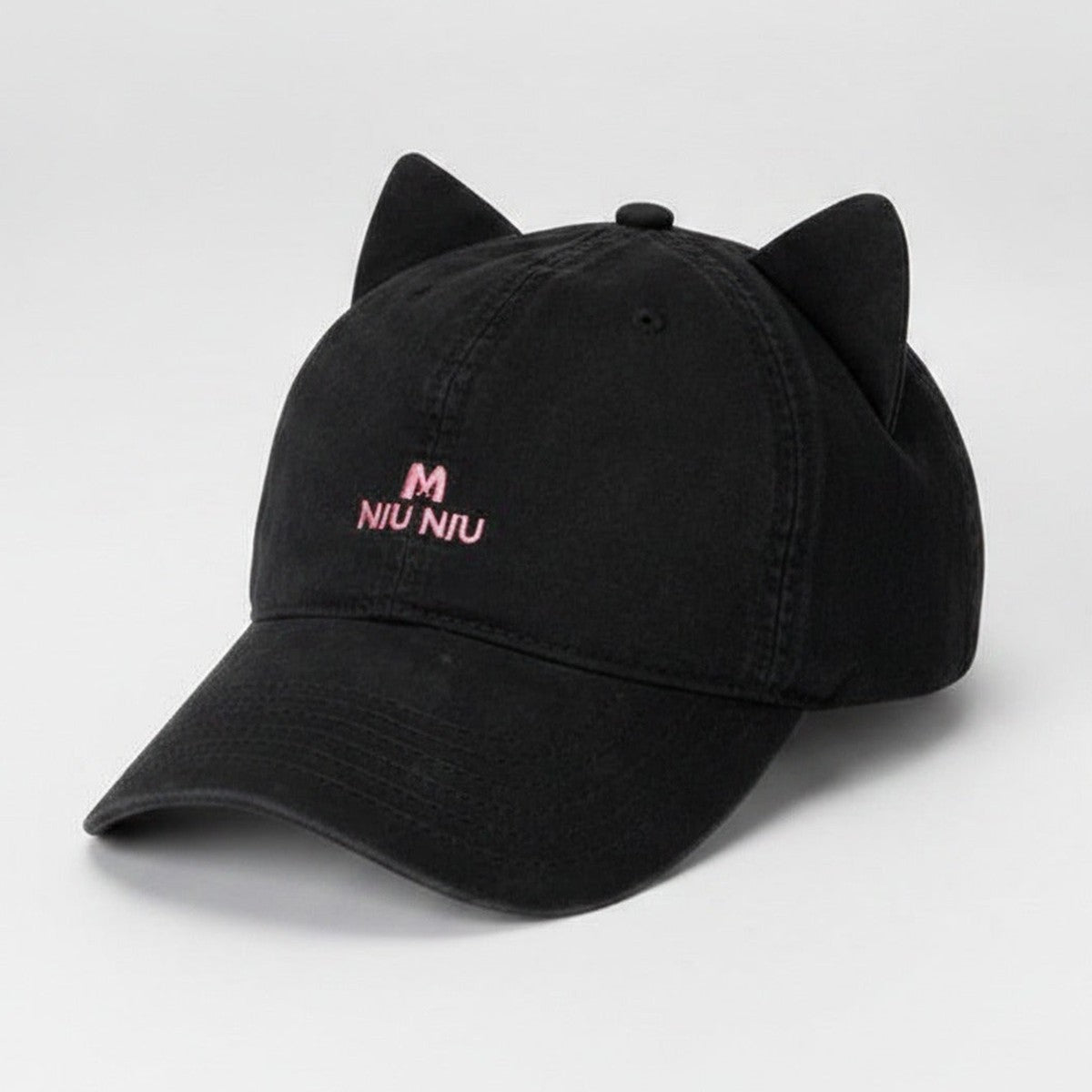 Cat Ear Baseball Cap - Black – apparel accessories (view 1)