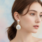 Pearl Twisted Frame Stud Earring - Type 5