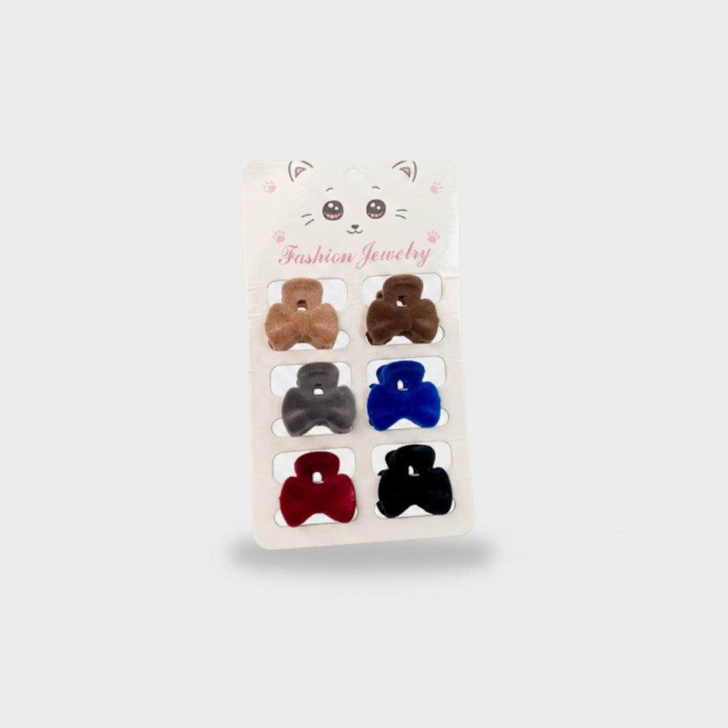 Fuzzy Bear Claw Hair Clip Set Tan