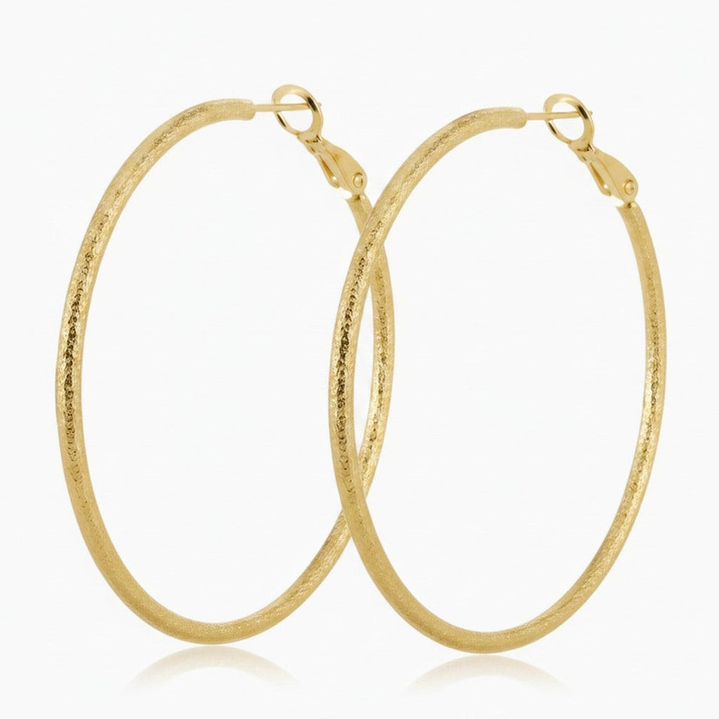 Textured Gold Hoop Earrings