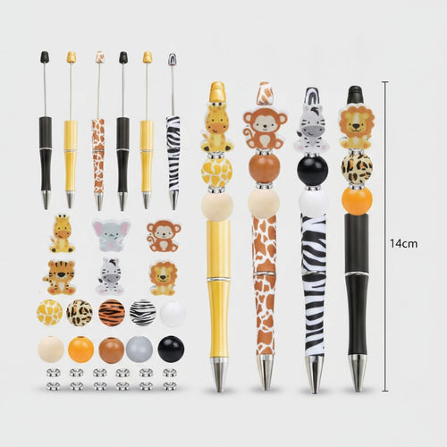 Animal Charm Beaded Pen Set - Multi