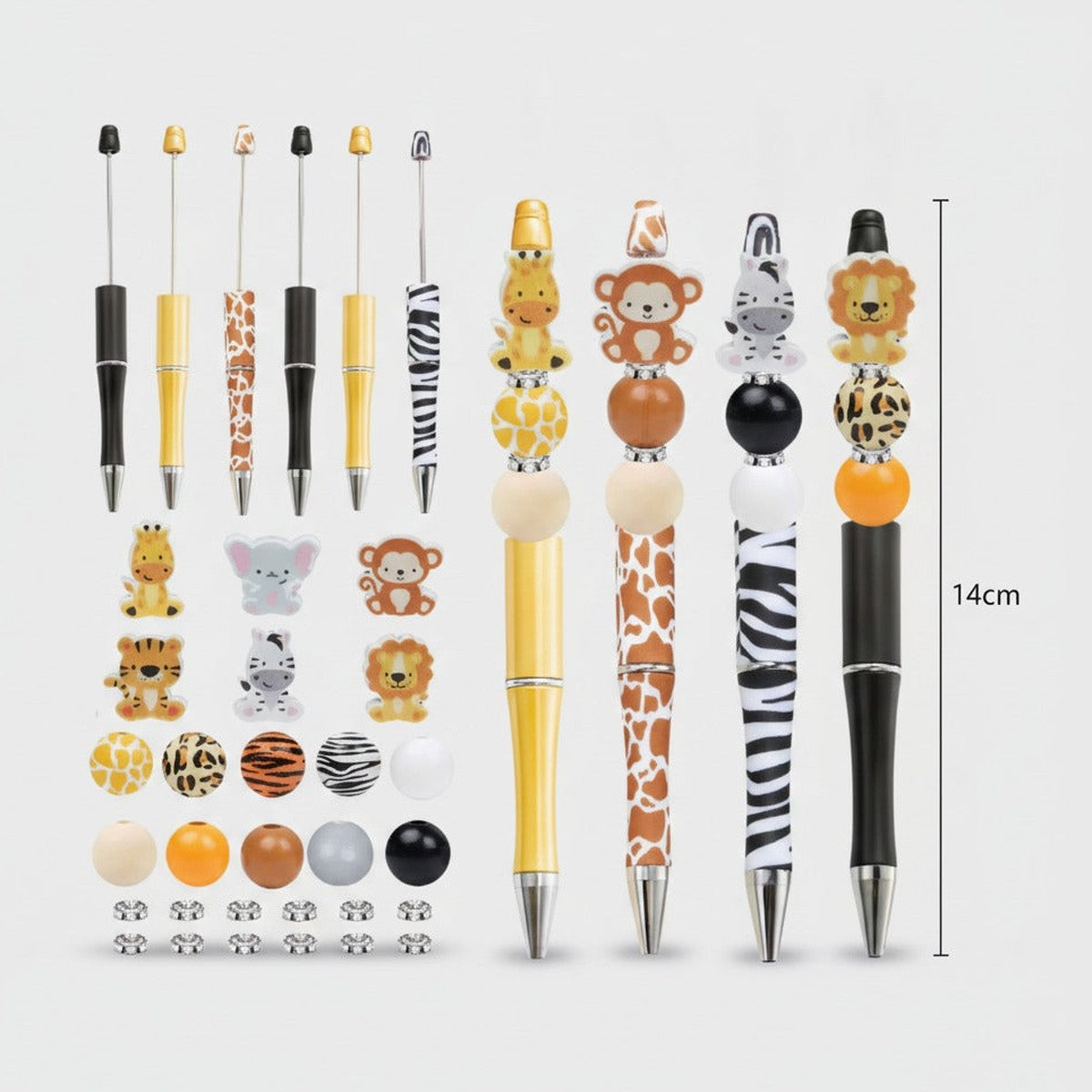 Charm variety — animal charms and beaded pens