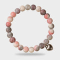 Beaded Bracelet With Heart Charm Pink – jewelry (view 1)