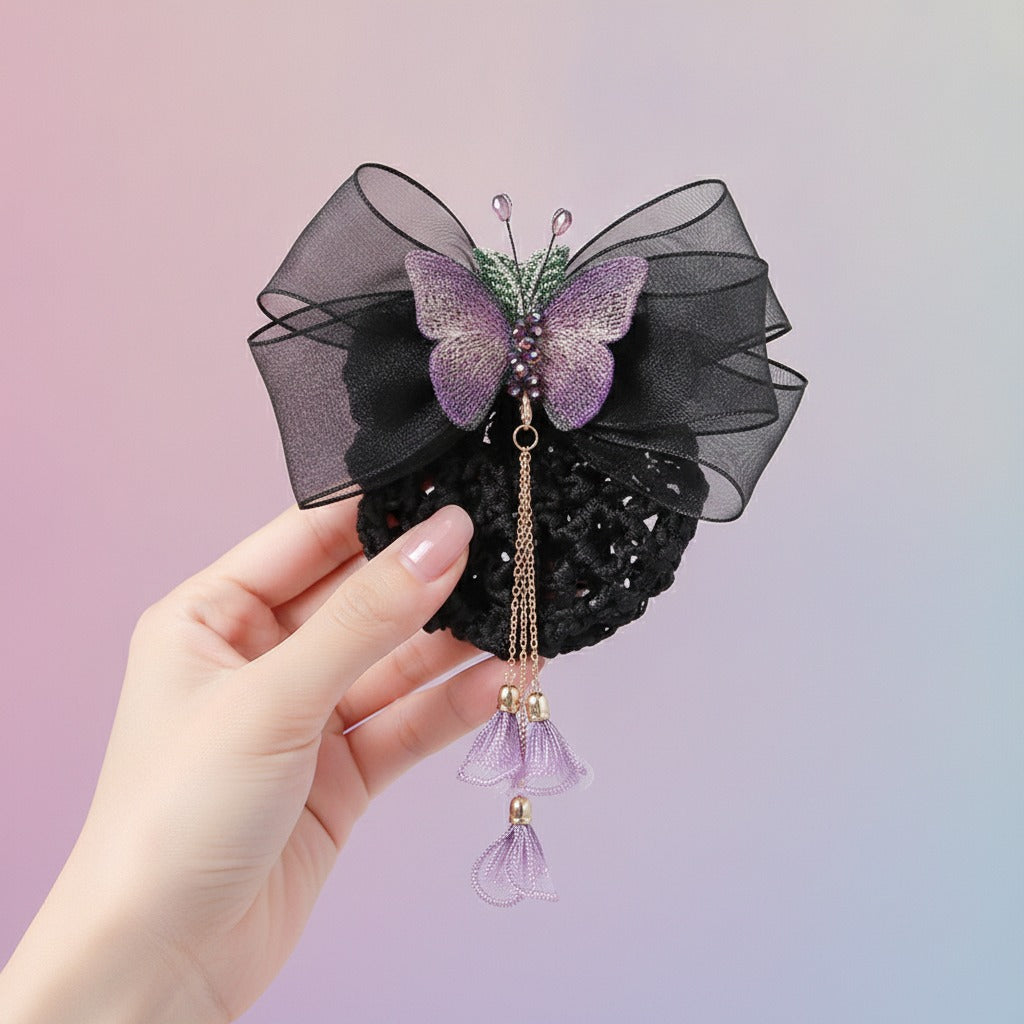 Butterfly Mesh Hair Claw Clip - Purple