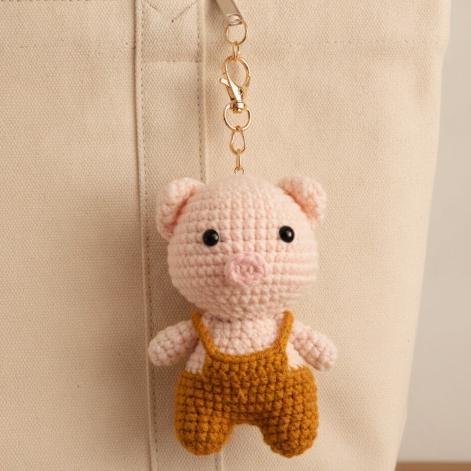 Mini Crochet Keychain DIY Kit - Pig
