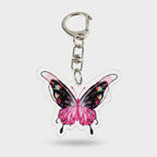 Butterfly Acrylic Keyring Charm Pink Black – novelty & toys (view 1)