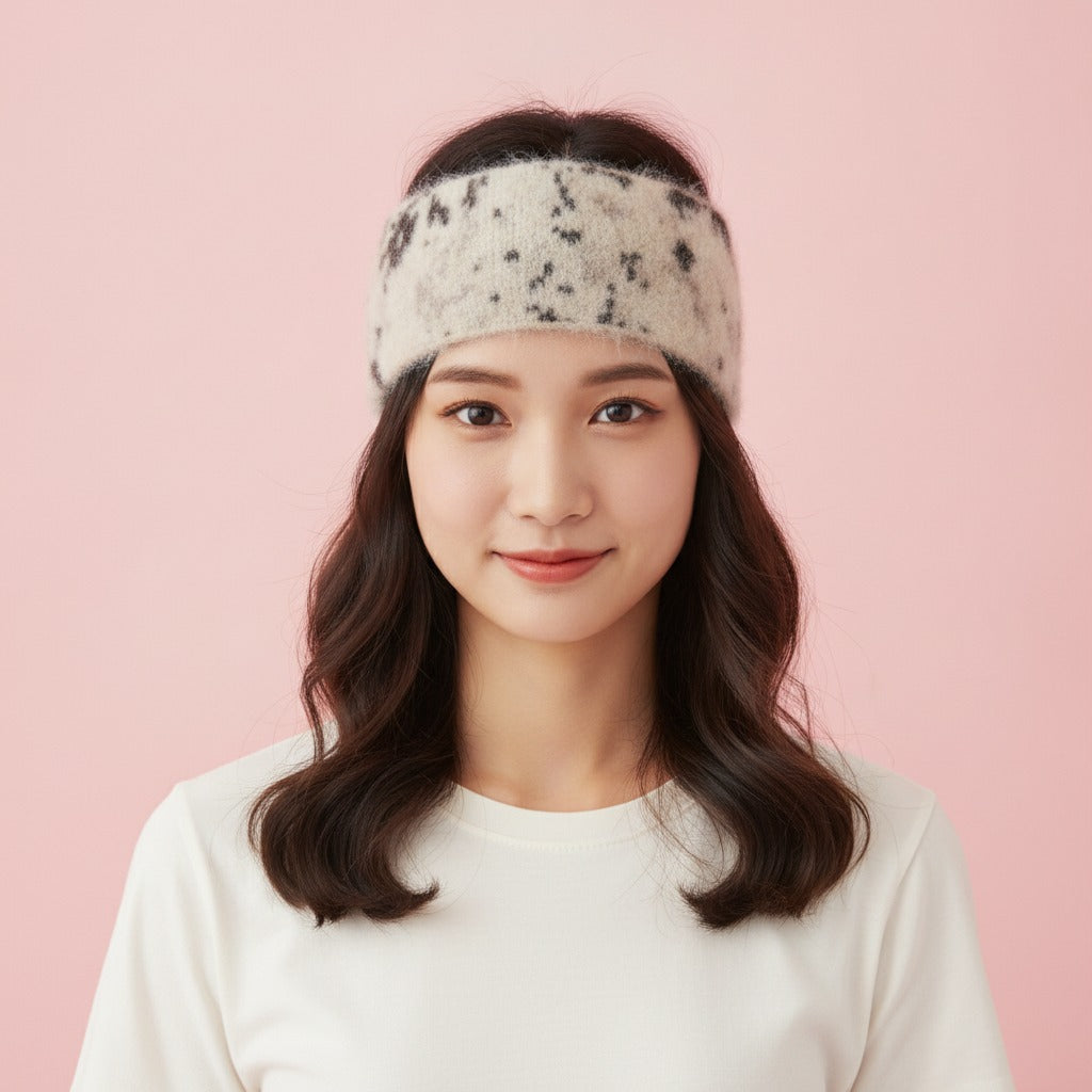 Cozy Knit Headband - Beige Speckle