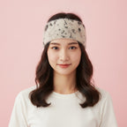 Cozy Knit Headband - Beige Speckle