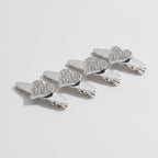 Gemstone Heart Claw Hair Clip Set - Crystal Heart – hair accessories (view 1)