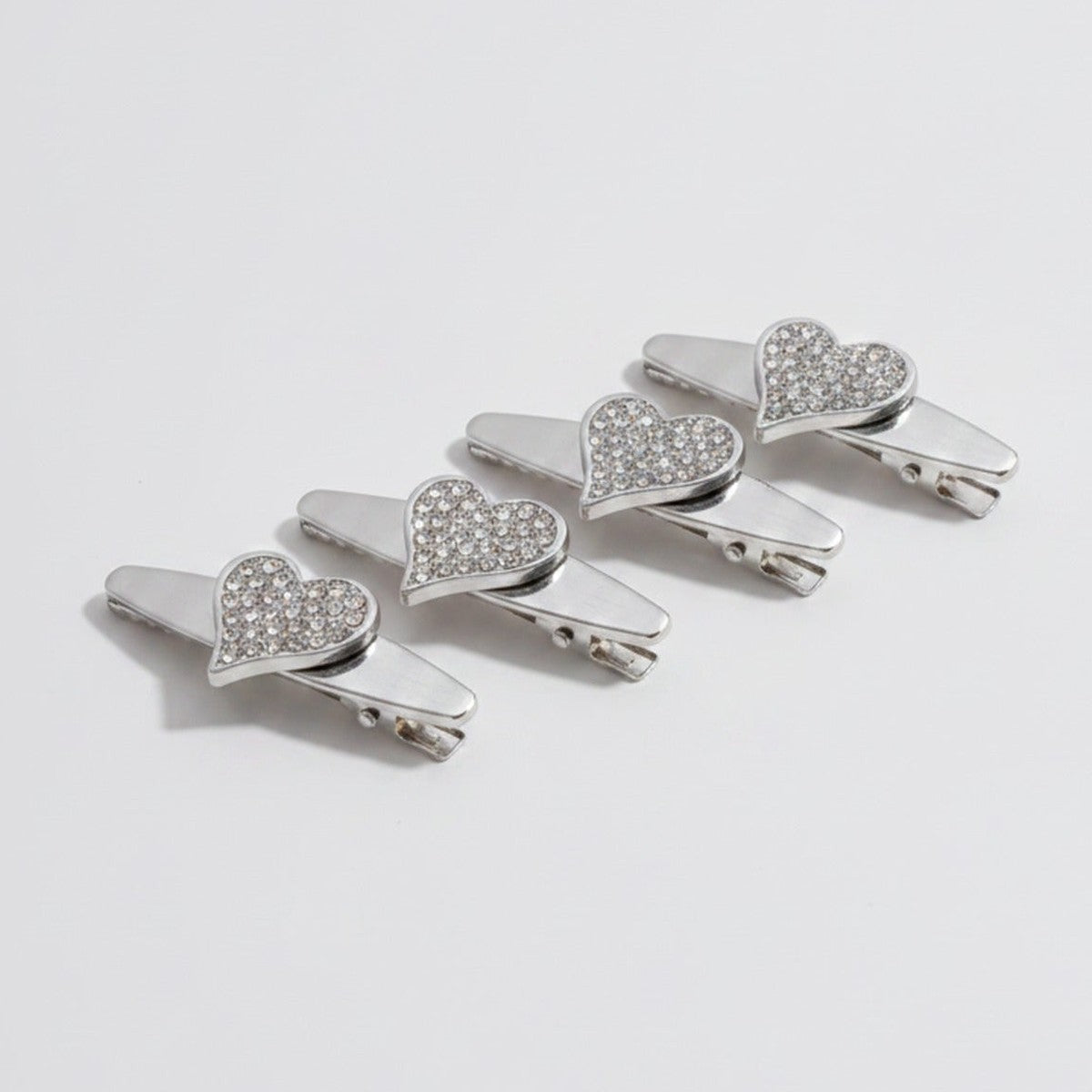 Gemstone Heart Claw Hair Clip Set - Crystal Heart – hair accessories (view 1)