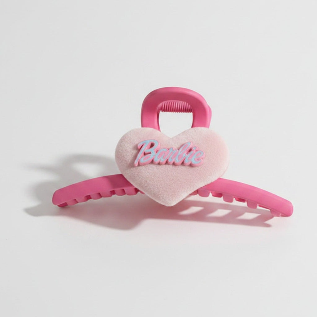 Pink Velvet Heart Hair Claw Clip – hair accessories (view 1)