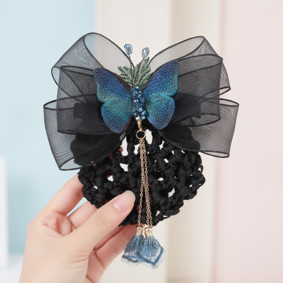 Butterfly Mesh Hair Claw Clip - Sky Blue