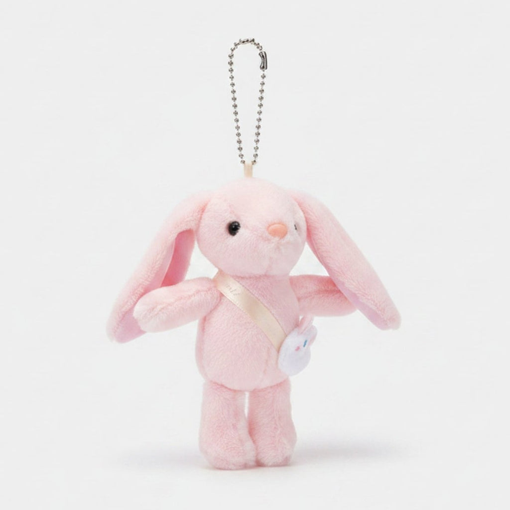 Fluffy Bunny Plush Keychain Bag Charm - Pink – novelty & toys (view 1)