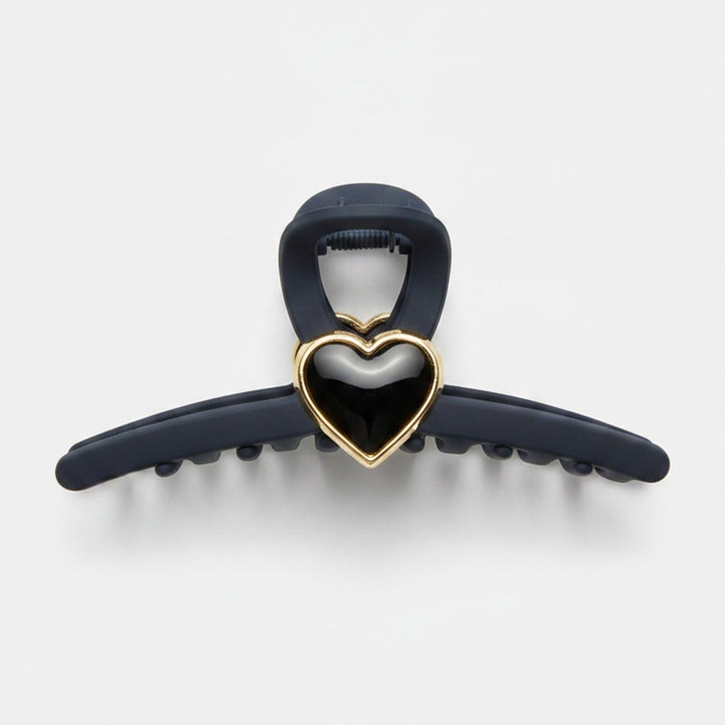 Black Heart Charm Hair Claw Clip – hair accessories (view 1)