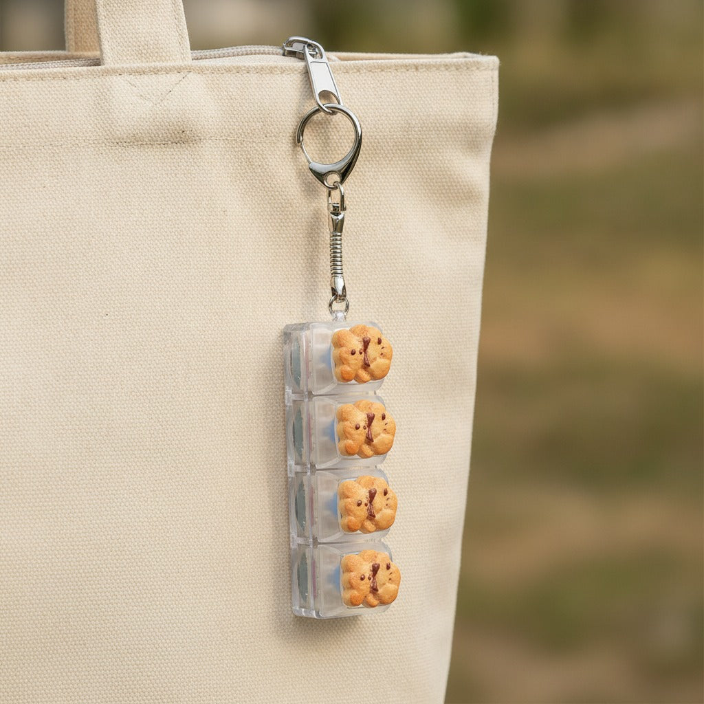 Angry Cookie Keychain - Clear Base Cookie