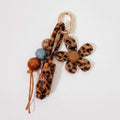 Leopard Print Acrylic Flower Charm Keyring – novelty & toys (view 1)