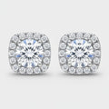 Square Halo Rhinestone Stud Earrings – jewelry (view 1)