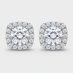 Square Halo Rhinestone Stud Earrings – jewelry (view 1)