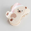 Cute Bear Hair Claw With Mirror Charm - Light Yellow Cap 8.7cm – hair accessories (view 1)