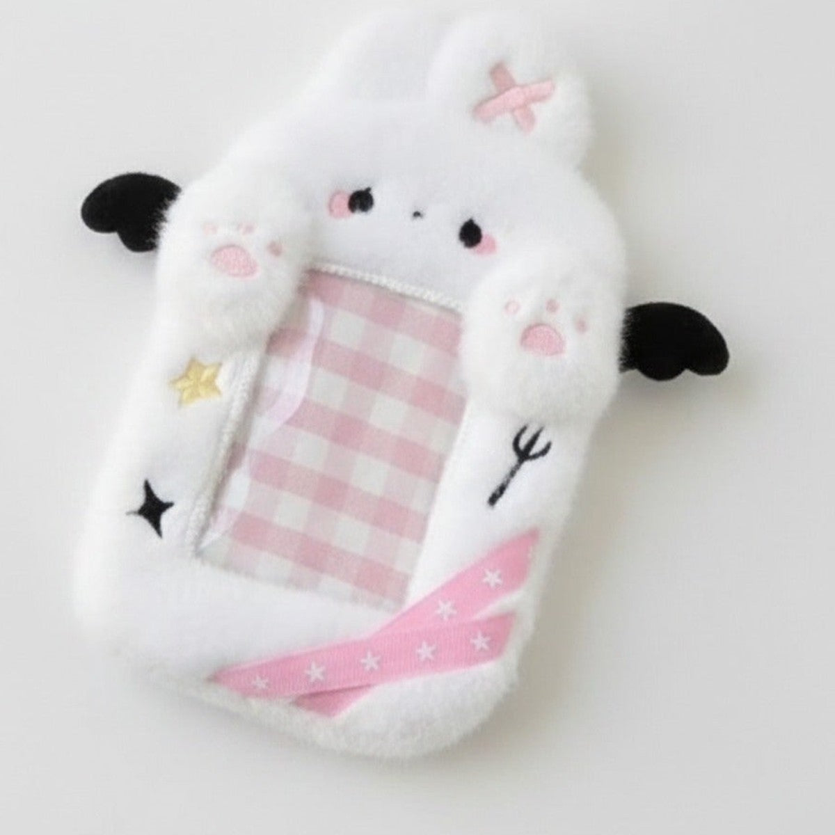 Fuzzy Angel Cat Cup Charm - Pink