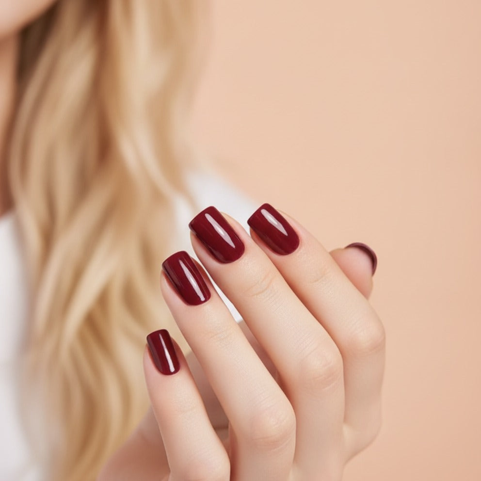 Glossy Gel Nail Polish - Deep Burgundy