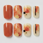 Autumn Vibes Nail Art Set - Burnt Orange & Cream