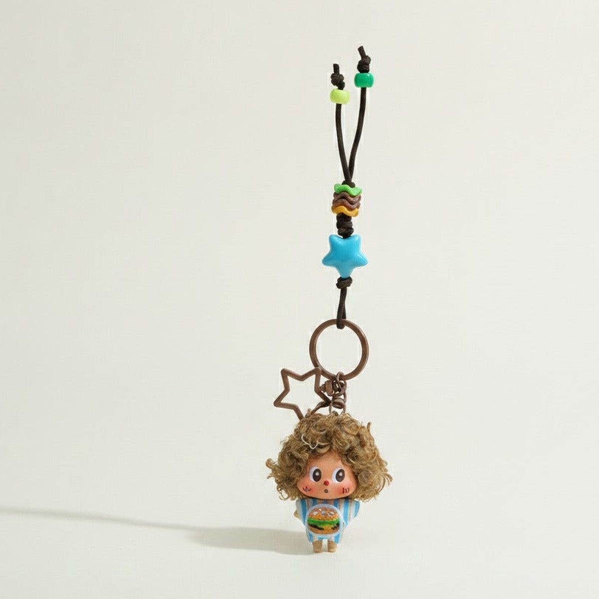 Cute Doll Hamburger Keychain Charm – novelty & toys (view 1)