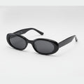 Tortoiseshell Oval Sunglasses with Dark Lenses - Glossy Black Frame Gray Lens – eyewear (view 1)