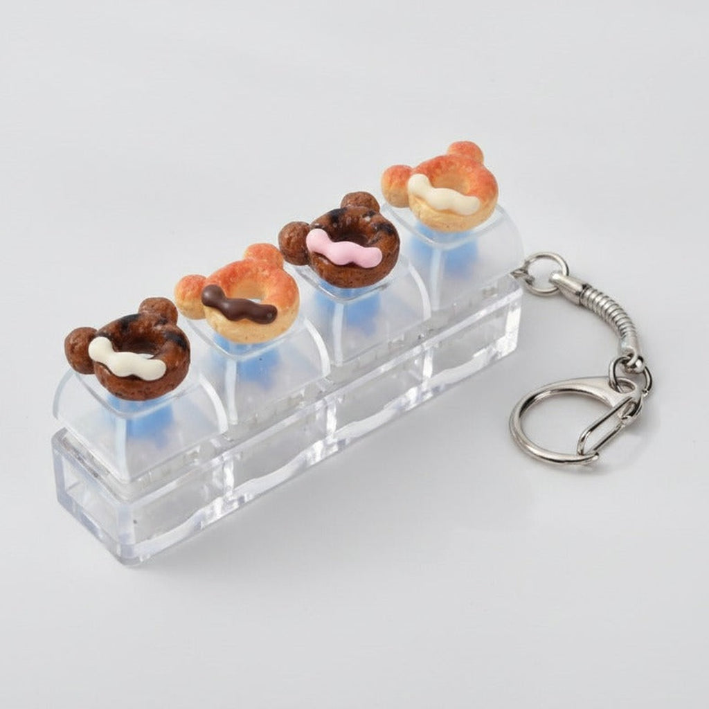 Tiny Donut Keychain - Clear Bear